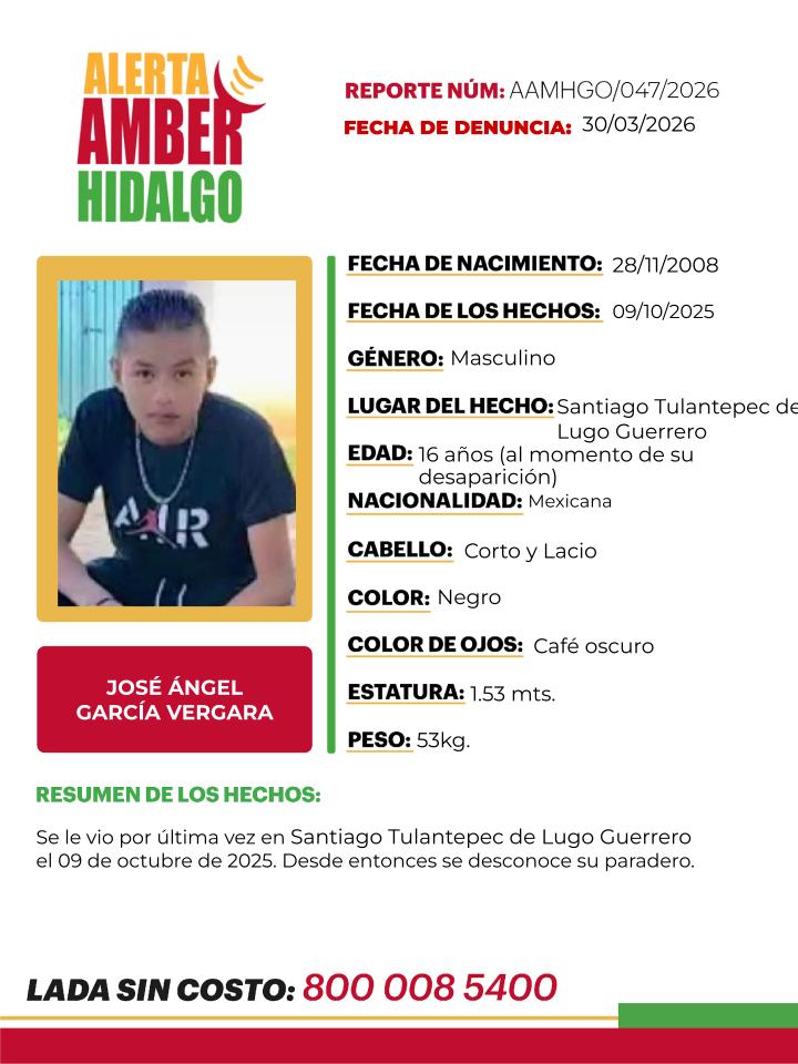 Alerta Amber José Ángel García Vergara