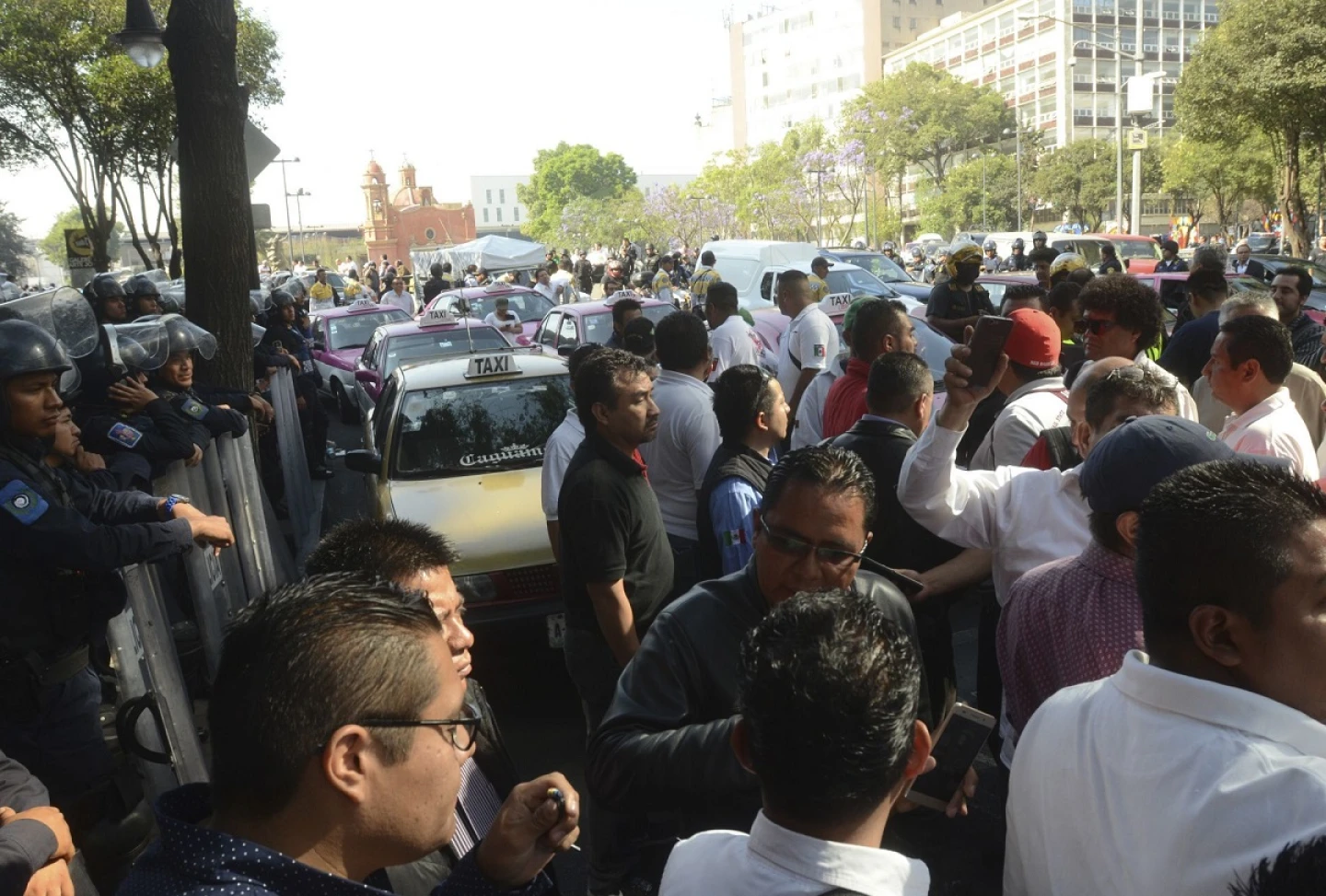 Mapa de bloqueos viales en Paseo de la Reforma y Centro Histórico de la CDMX.