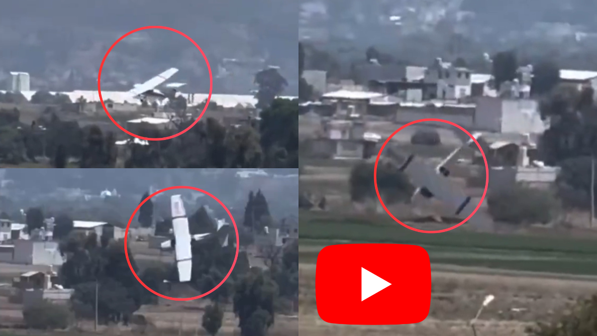 Zona acordonada tras el desplome de avioneta escuela en Puebla; autoridades investigan causas del accidente.