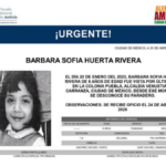 Autoridades activan Alerta Amber para localizar a Barbara Sofía Huerta Rivera en la CDMX.