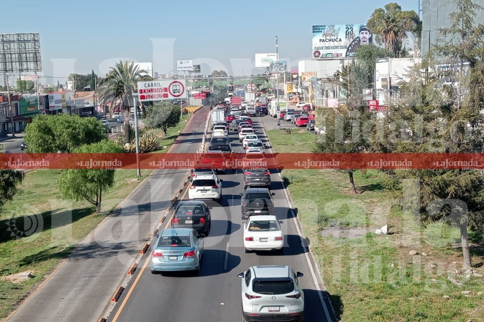 Tráfico lento en la carretera México-Pachuca