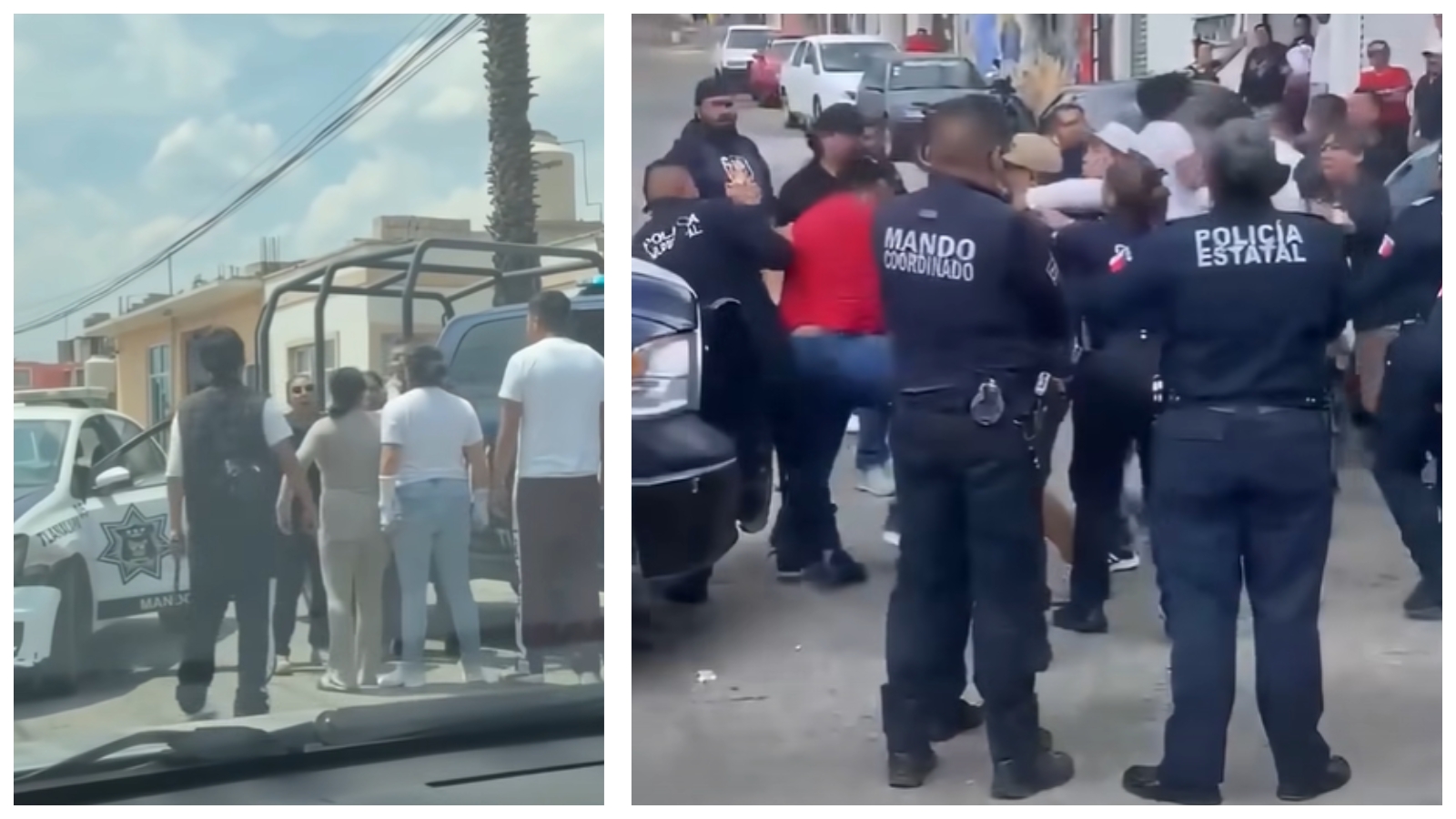 Riña entre policías y ciudadanos