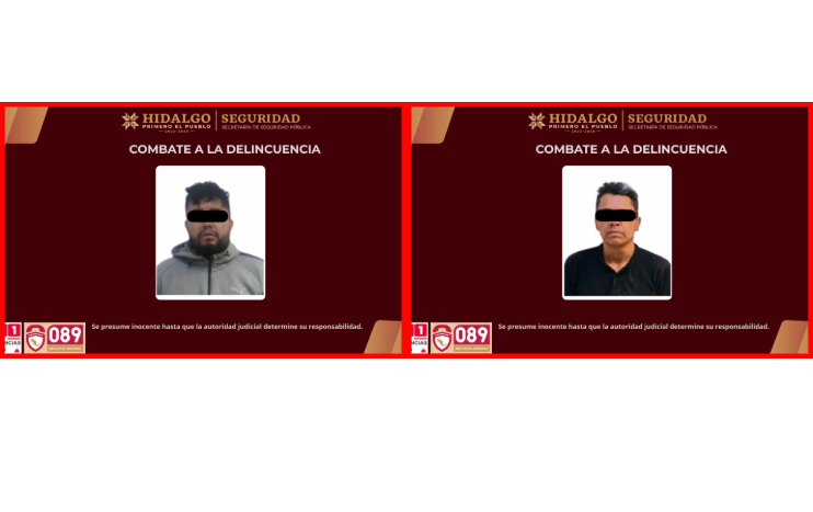 detenidos por robo en Pachuca y Mineral de la Reforma