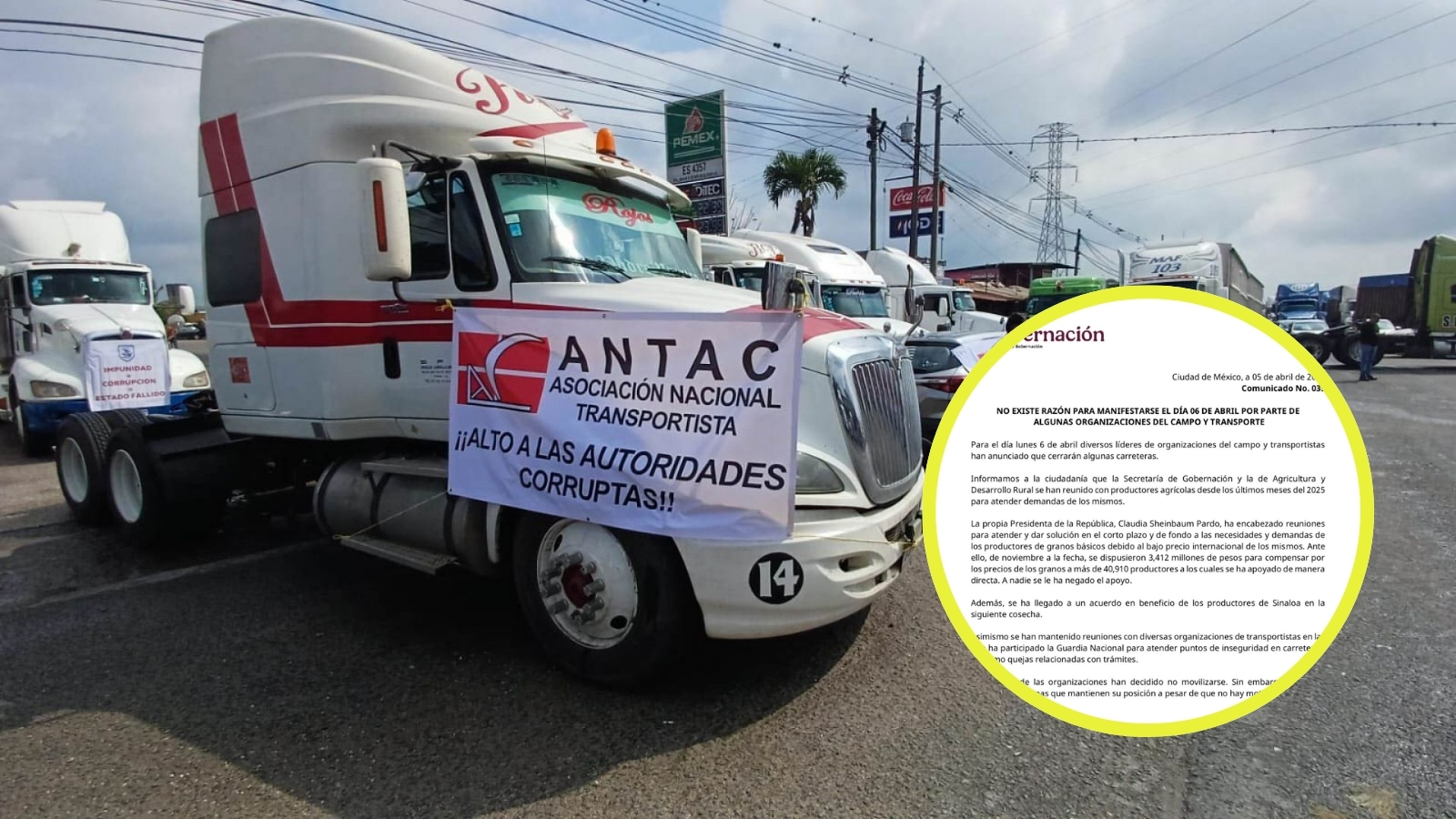 Comunicado de SEGOB ante paro nacional