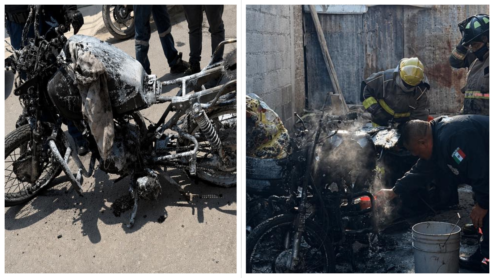 Motocicleta calcinada