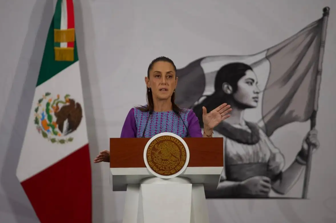Claudia Sheinbaum durante su conferencia matutina de este jueves en Palacio Nacional