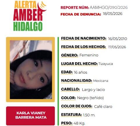 Ficha de busqueda Karla Vianey Barrera en Tizayuca