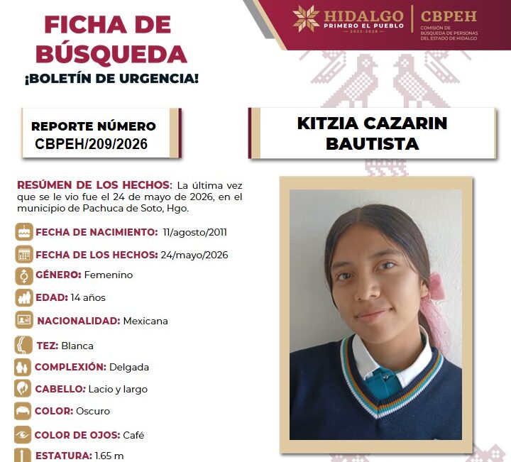 Ficha de búsqueda Kitzia Cazarin Bautista