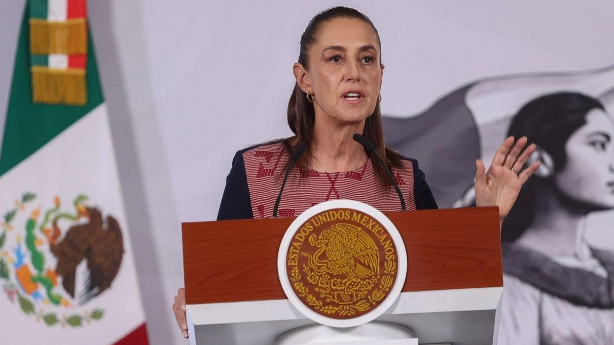 La presidenta Claudia Sheinbaum durante un anuncio sobre el informe de rendición de cuentas del 31 de mayo.