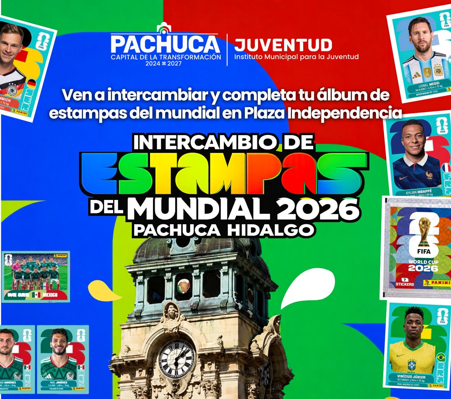 Intercambio de estampas del mundial en Pachuca