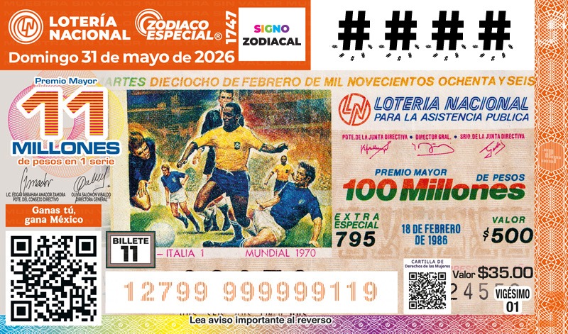 Cachito de loteria México 70 y Argentina 78