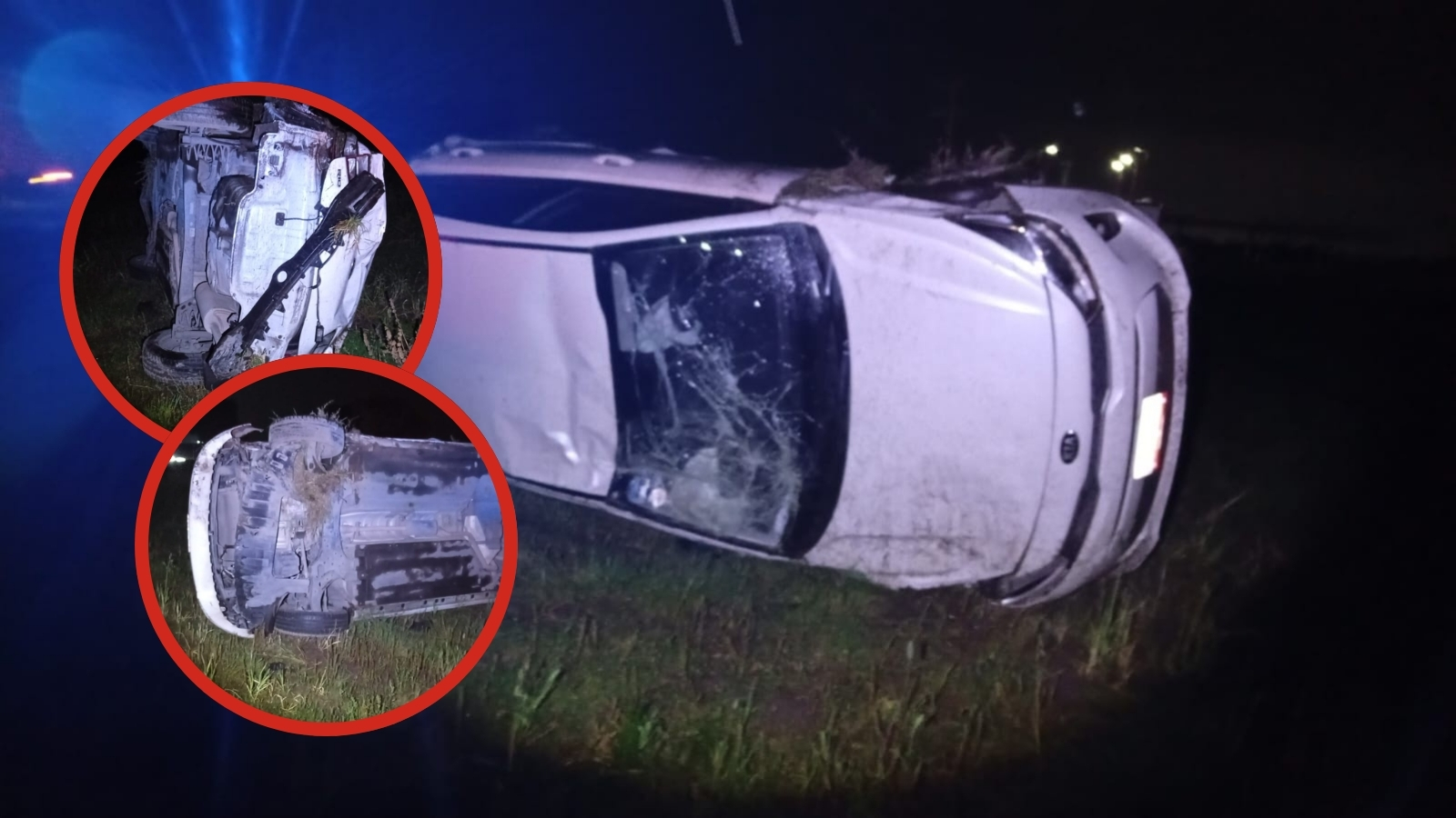 Auto volcado en la México-Pachuca