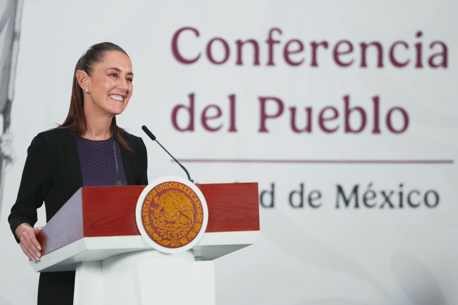 La presidenta Claudia Sheinbaum durante la mañanera de este lunes 11 de mayo.