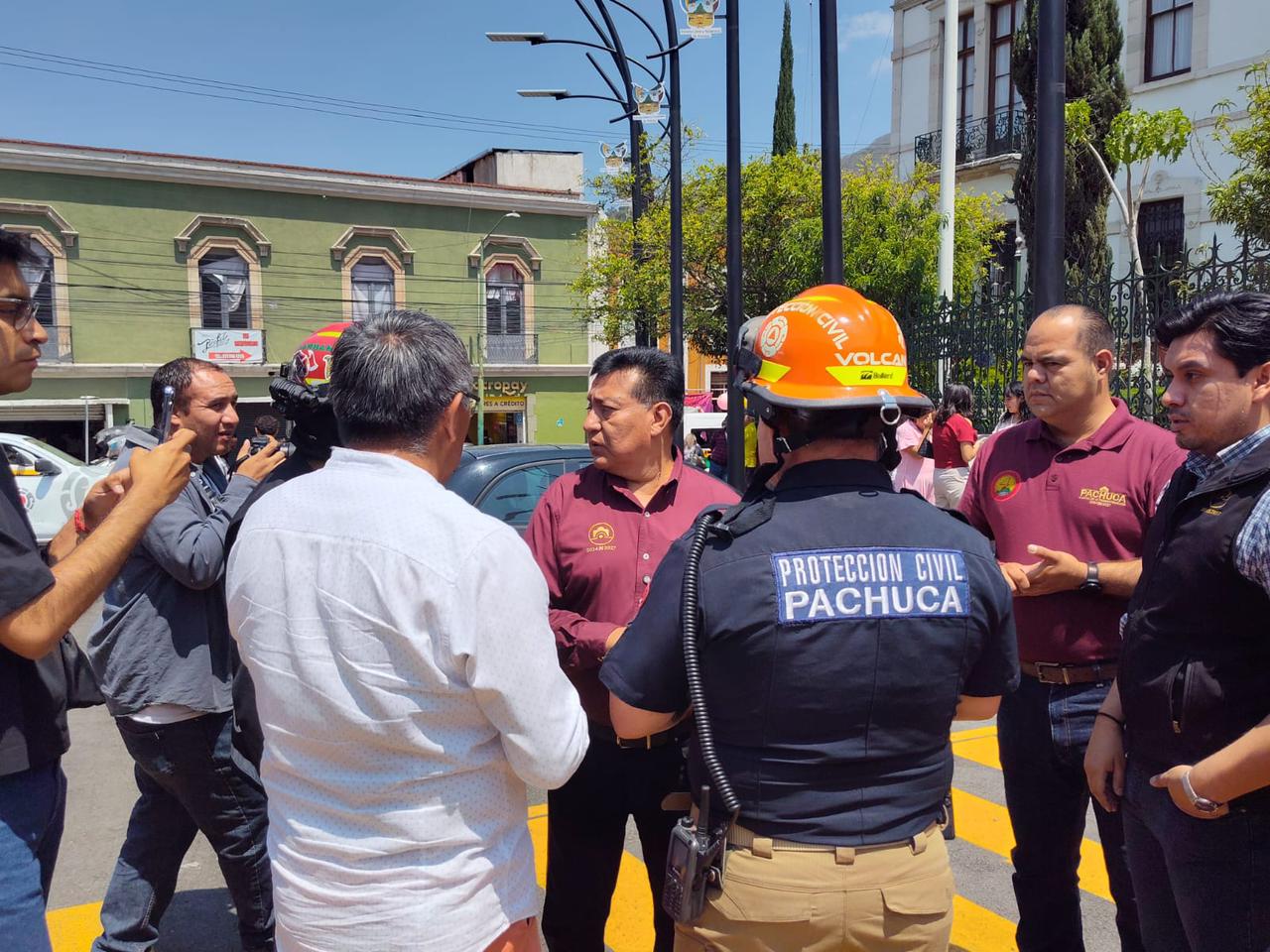 Simulacro de evacuación en presidencia de Pachuca
