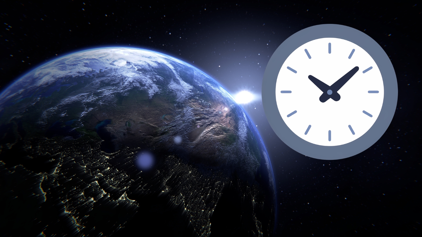 Planeta Tierra y reloj