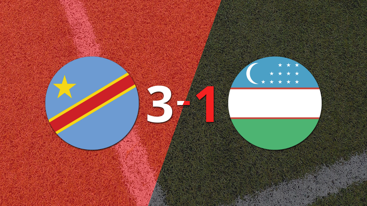 Mundial 2026: RD Congo fue superior y venció por 3 a 1 a Uzbekistán