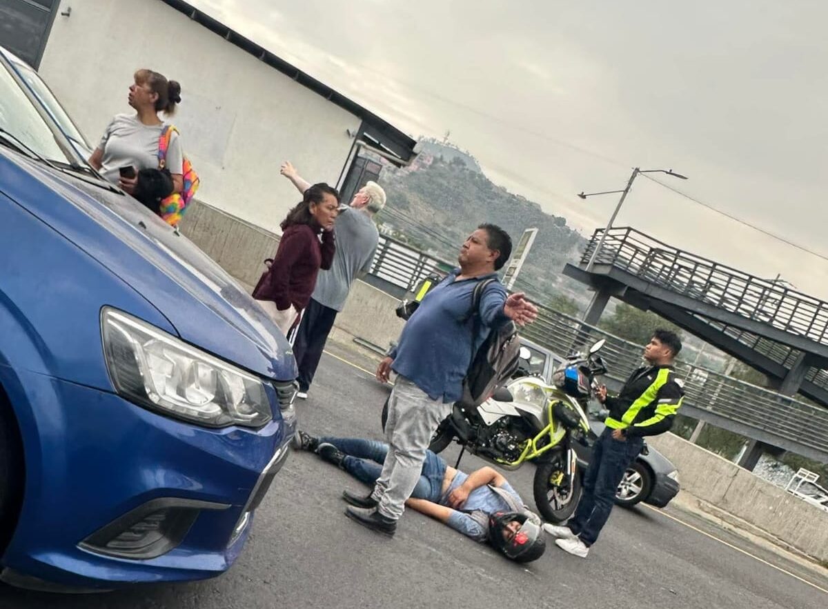 Accidente de motociclista en la México-Pachuca