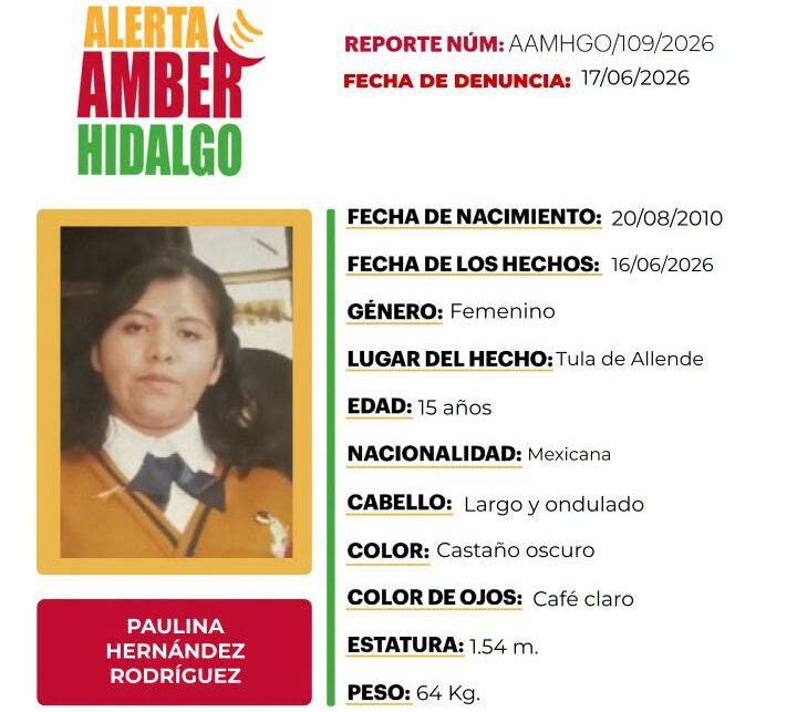 Alerta Amber Pauina Hernández Roríguez
