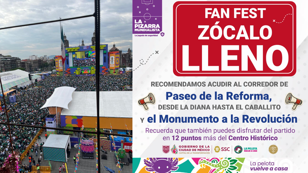 El Zócalo CDMX alcanzó su capacidad máxima debido a la asistencia masiva de seguidores durante el México vs Chequia.