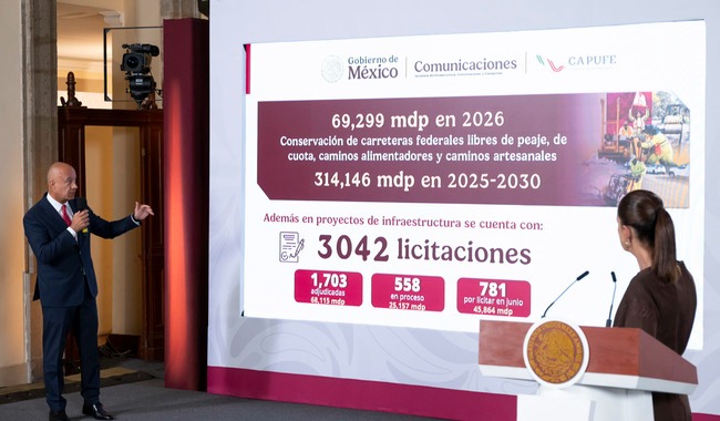 El Gobierno de México anunció una inversión de 70 mil millones de pesos para carreteras
