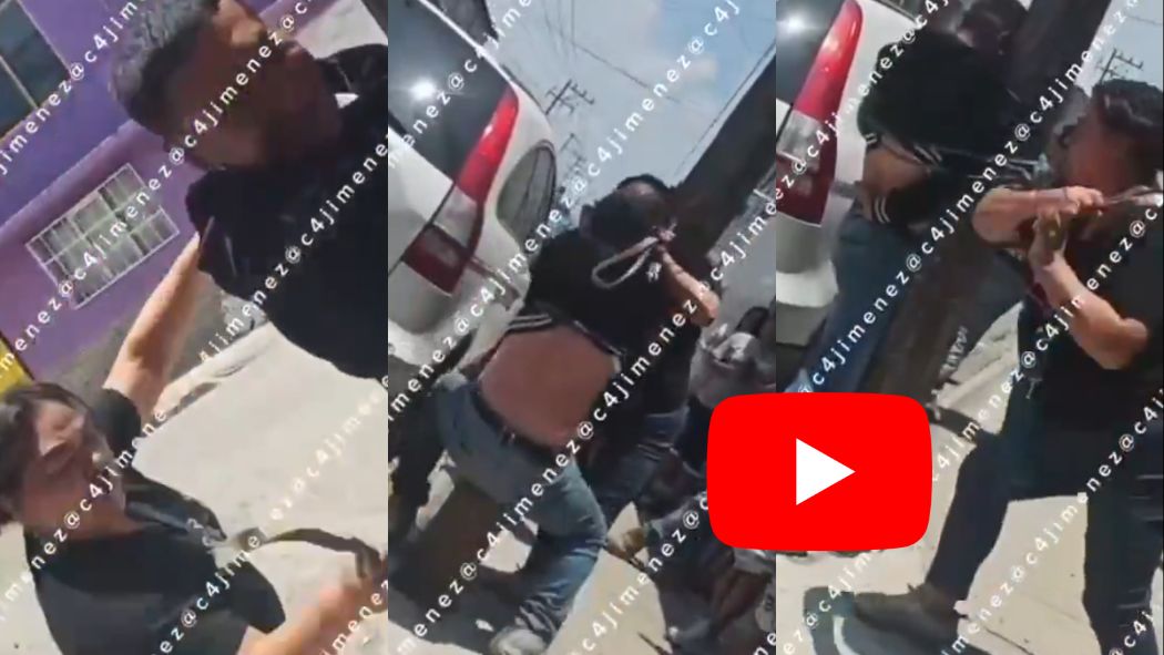 La madre reprendió a su hijo luego de que vecinos lo retuvieran por el presunto robo de una bocina en Nezahualcóyotl.