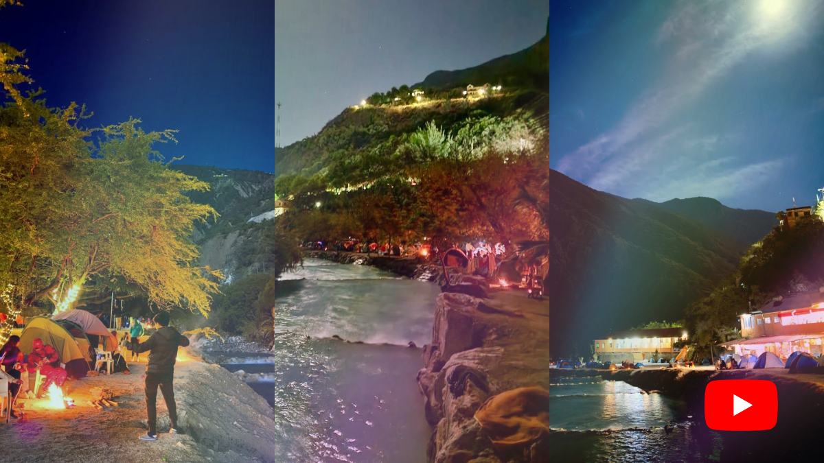 ¡A la luz de la fogata! Albercas y camping junto a un río de noche en Hidalgo: el paraíso azul turquesa de aguas termales