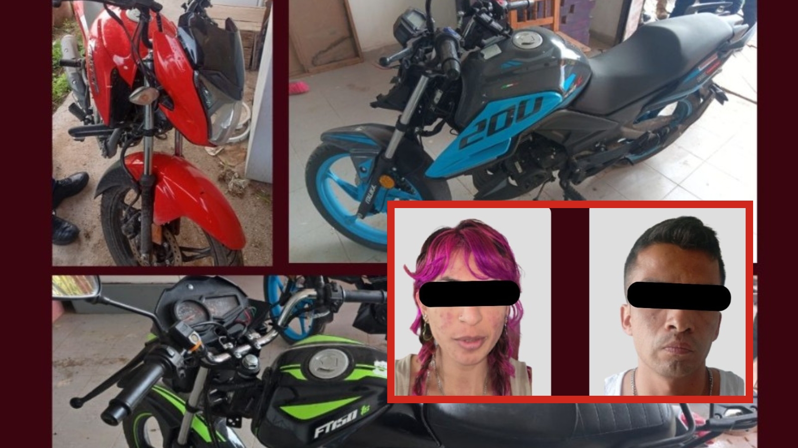 Motos y detenidos