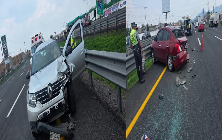 choque en la méxico-pachuca deja dos lesionados
