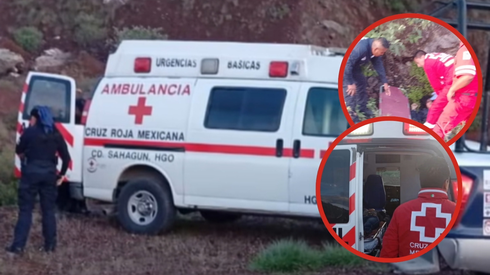 Paramédicos atienden a joven lesionada en cerro de Zempoala.
