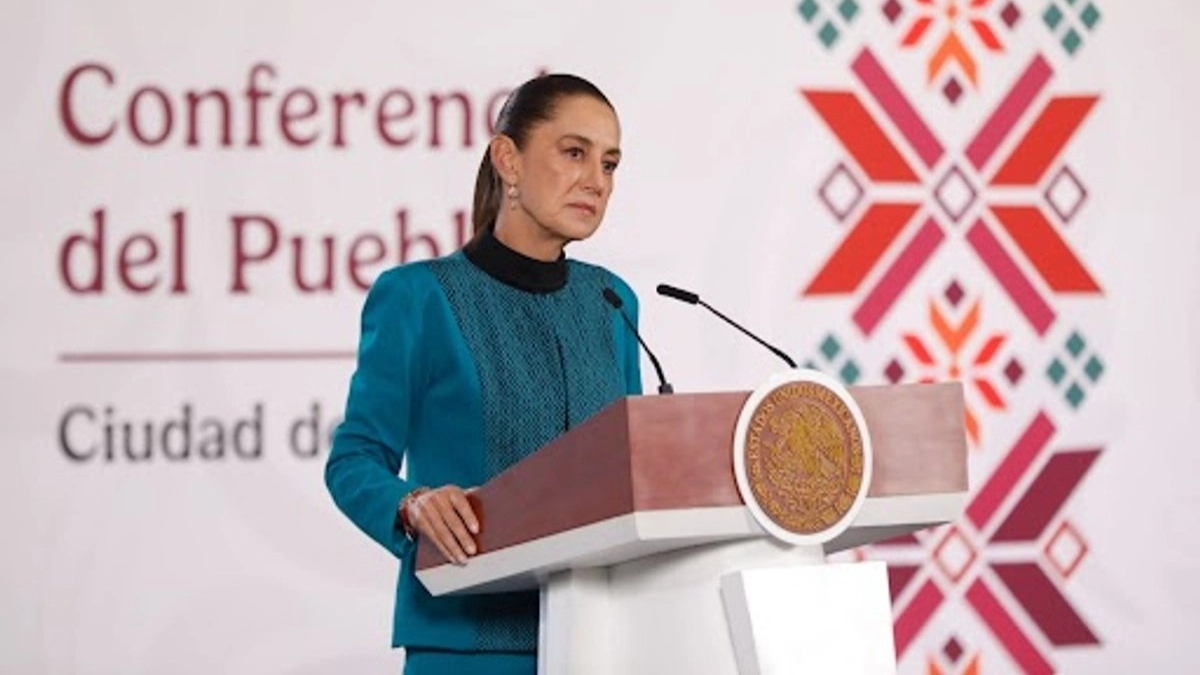 La presidenta Claudia Sheinbaum durante una conferencia en la que habló sobre las investigaciones relacionadas con Maru Campos.