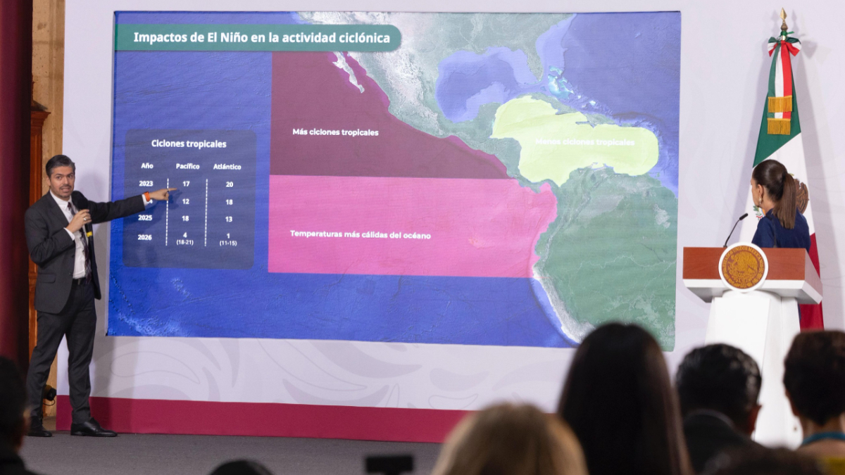 Sheinbaum alerta por intensidad de ‘El Niño’ para 2027 y alista avisos telefónicos ante ciclones
