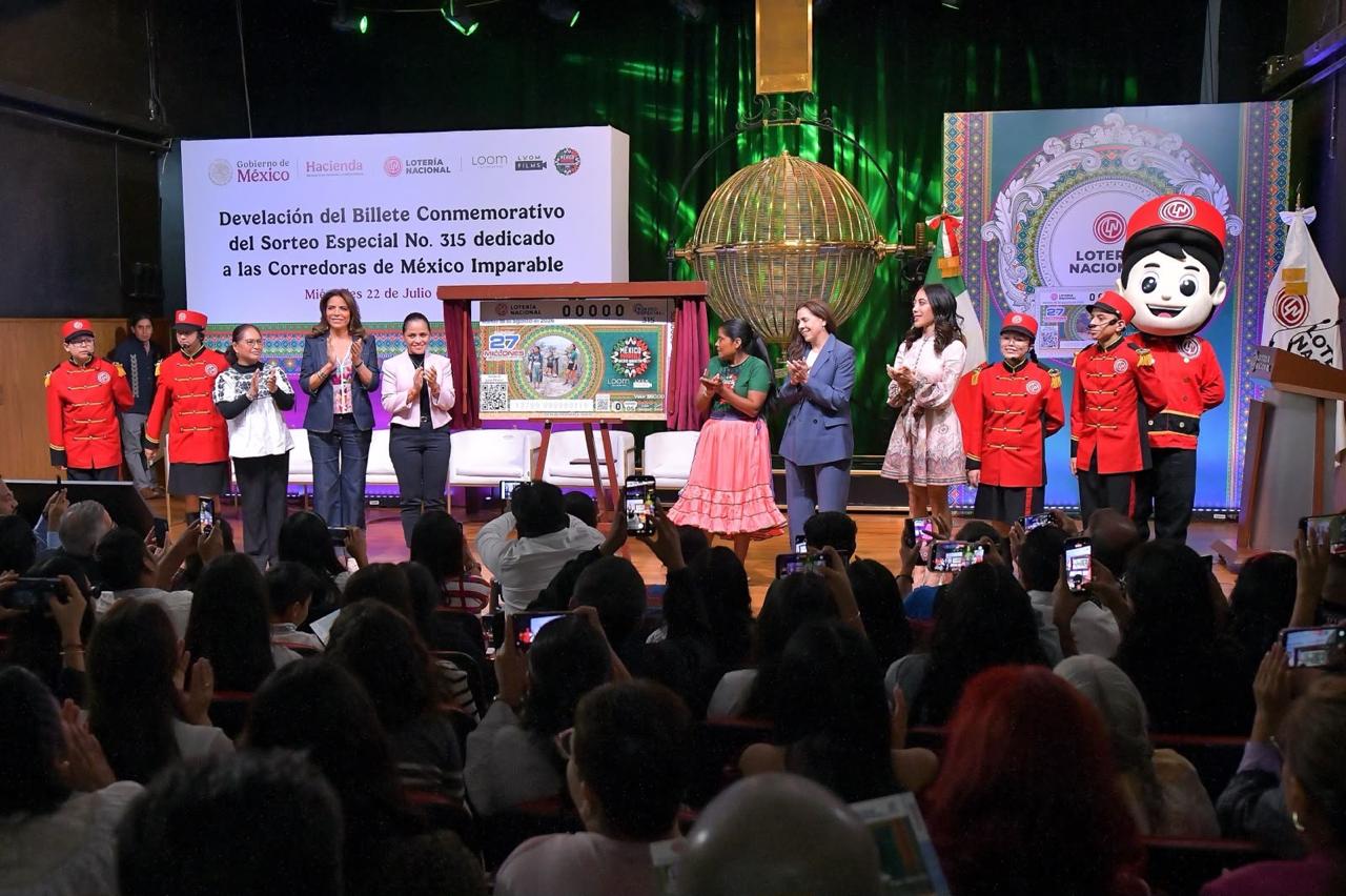 Lotería Nacional presenta billete conmemorativo dedicado a corredoras de México Imparable
