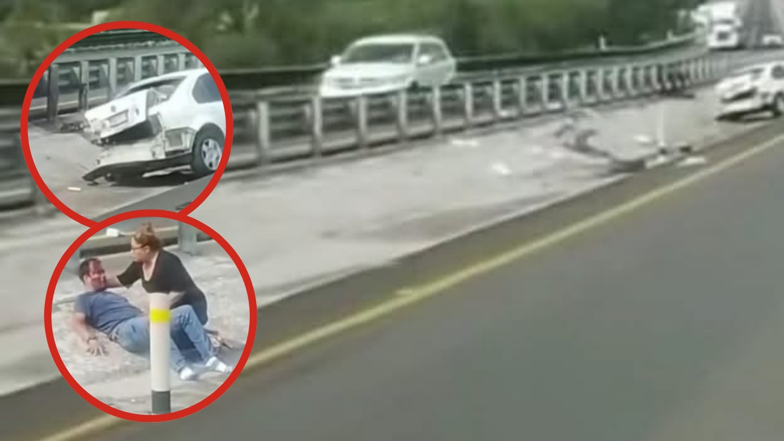 Vehículo accidentado sobre la autopista México-Tuxpan tras un choque en Zempoala.