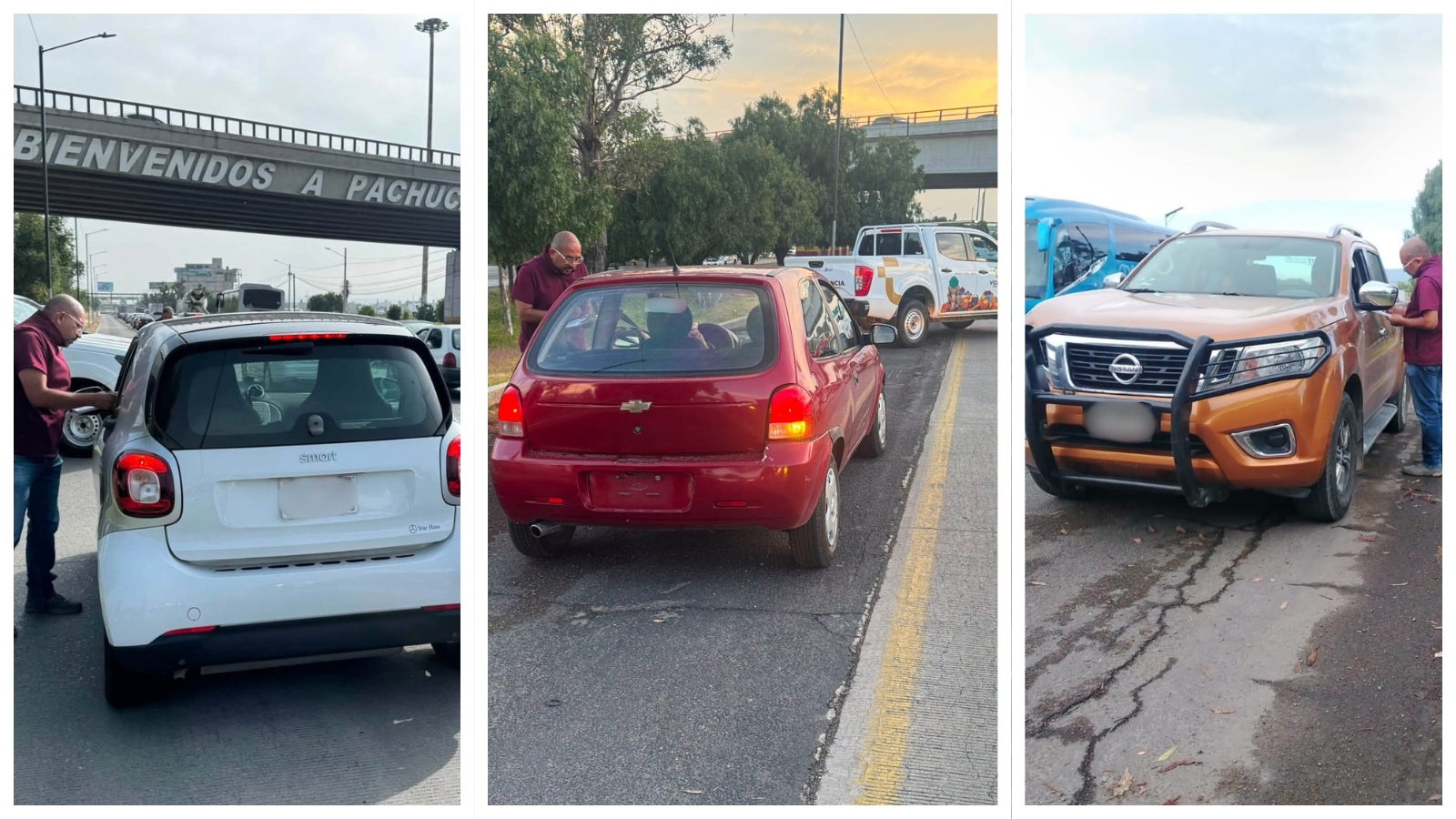 Personal del Sitmah interviene un vehículo que invadió el carril exclusivo del Transporte Metropolitano.