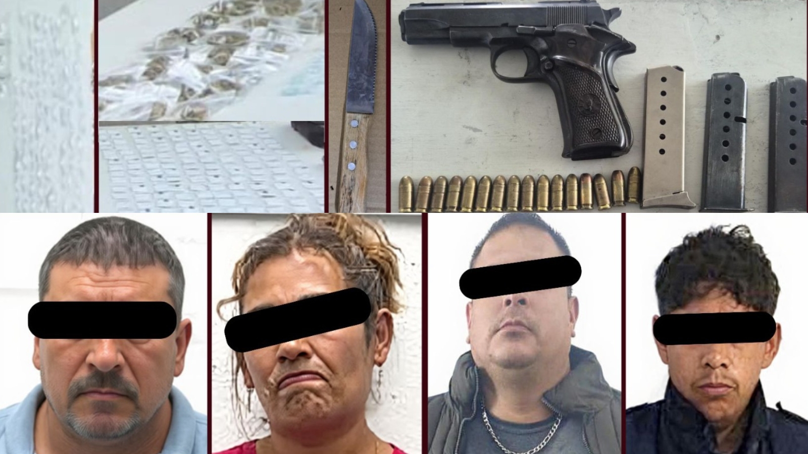 detenidos, armas y droga