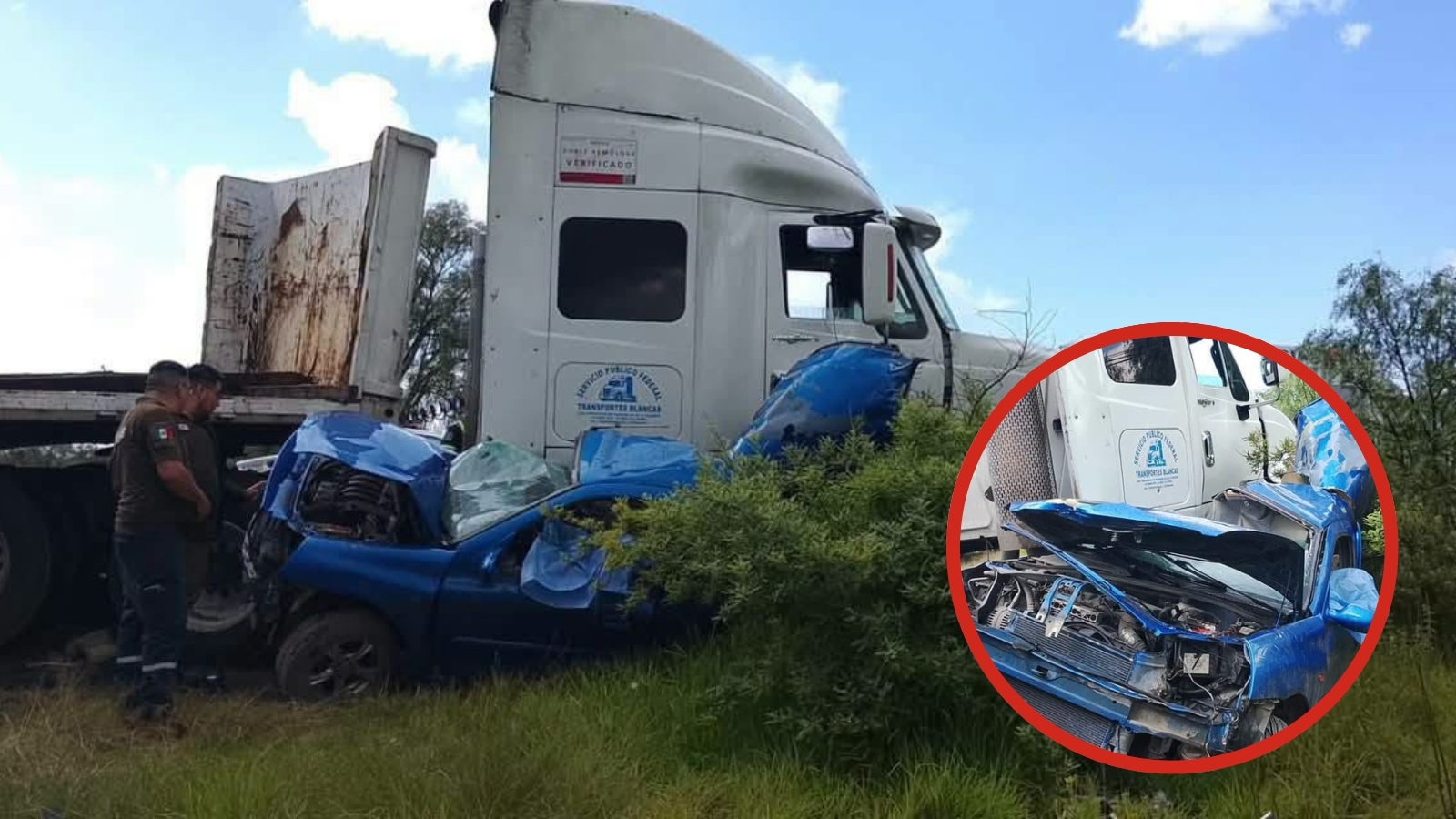 Accidente entre tráiler y automóvil en la carretera Otumba-Ciudad Sahagún.