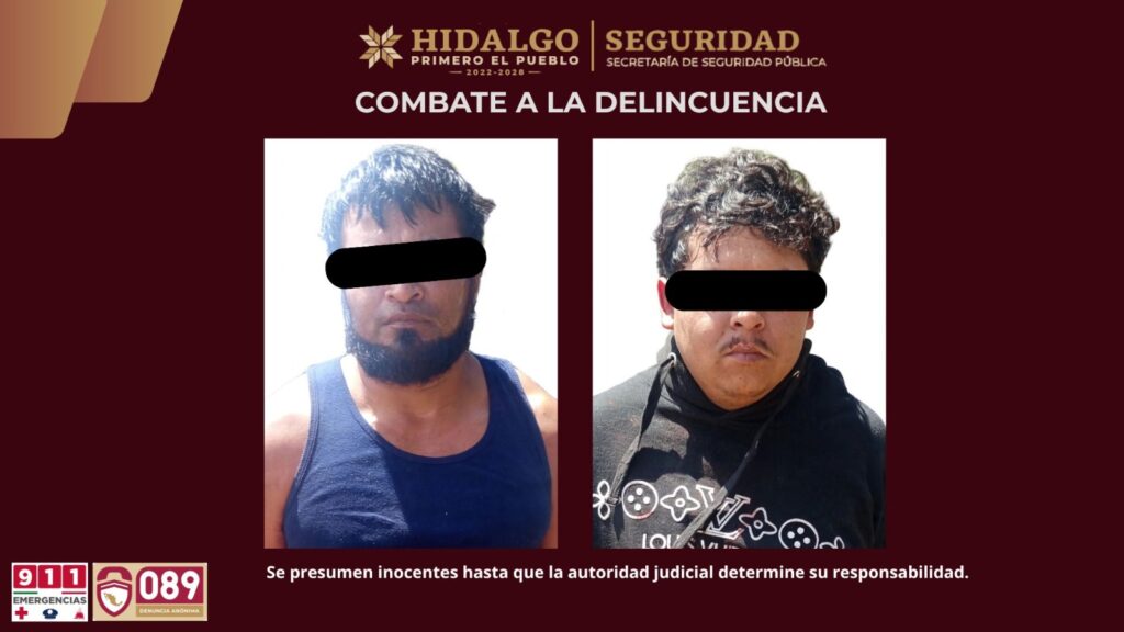 Detenidos por presunto homicidio en Pachuca