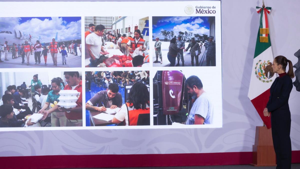 Personas repatriadas reciben atención dentro del programa México te abraza, que ofrece alimentos, salud, orientación y apoyo para su traslado.