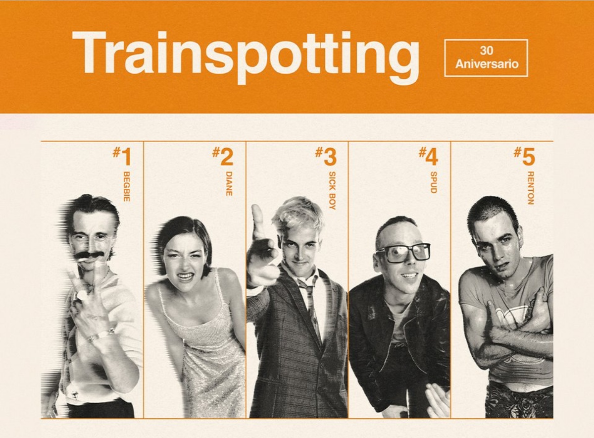 Ewan McGregor, Ewen Bremner, Johnny Lee Miller y Robert Carlyle en "Trainspotting"