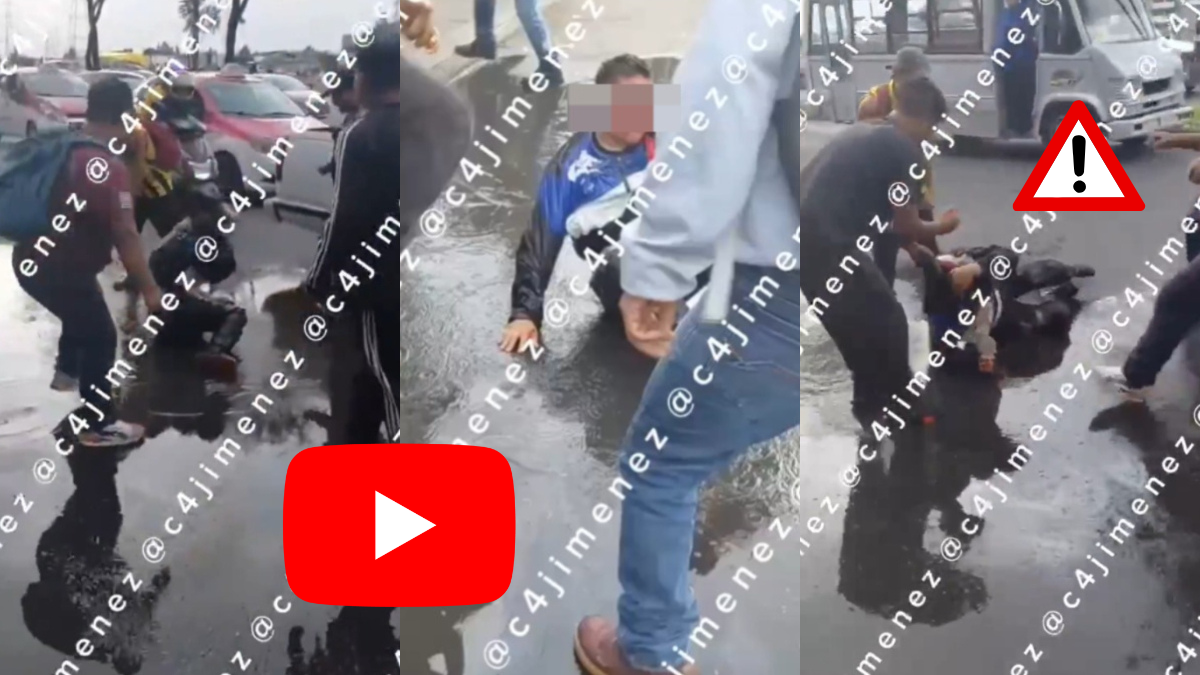 Video muestra a varios hombres golpeando a un ladrón en calles de Iztapalapa tras un supuesto intento de robo.