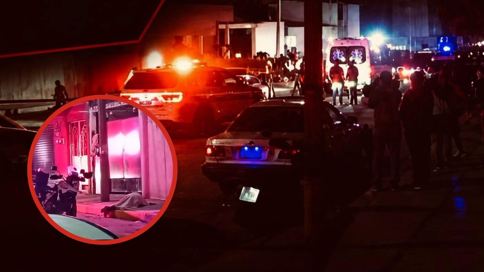 Elementos de seguridad resguardan la zona de un ataque armado en Tula de Allende.