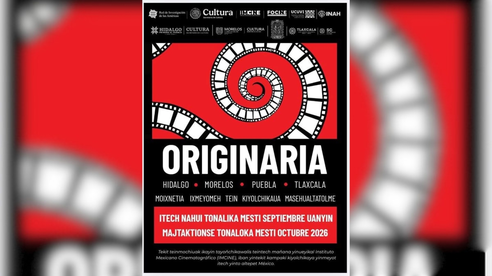 Cine en lenguas originarias llegará a Hidalgo