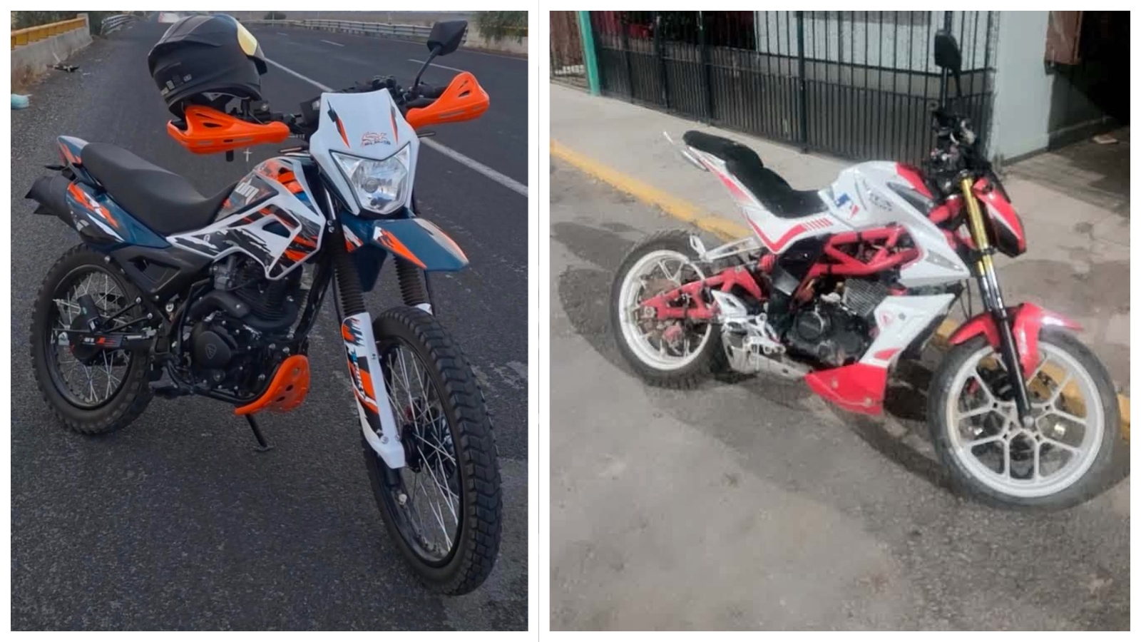 Motocicletas estacionadas durante la feria de la comunidad de Los Ángeles, en Tolcayuca.