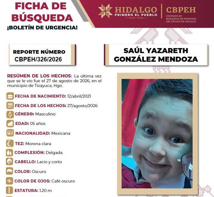 Ficha de búsqueda Saúl Yazareth González