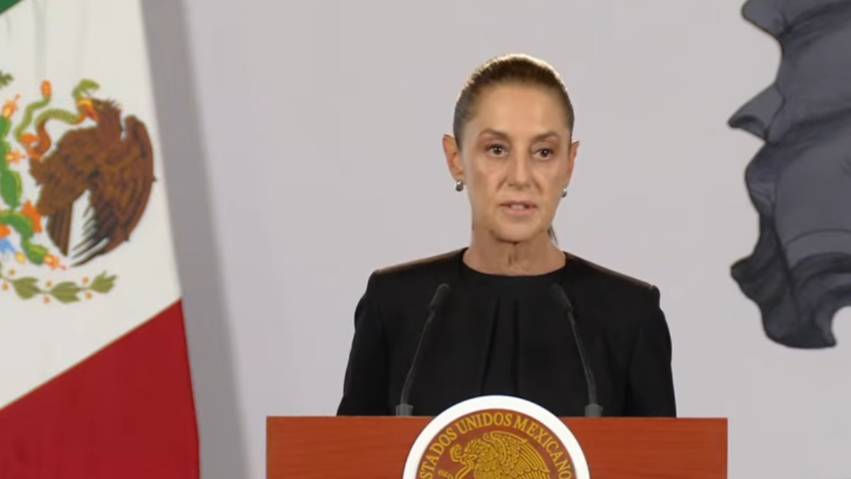 Claudia Sheinbaum durante una conferencia en la que habló sobre la ley de economía digital y el impulso a los pagos electrónicos.