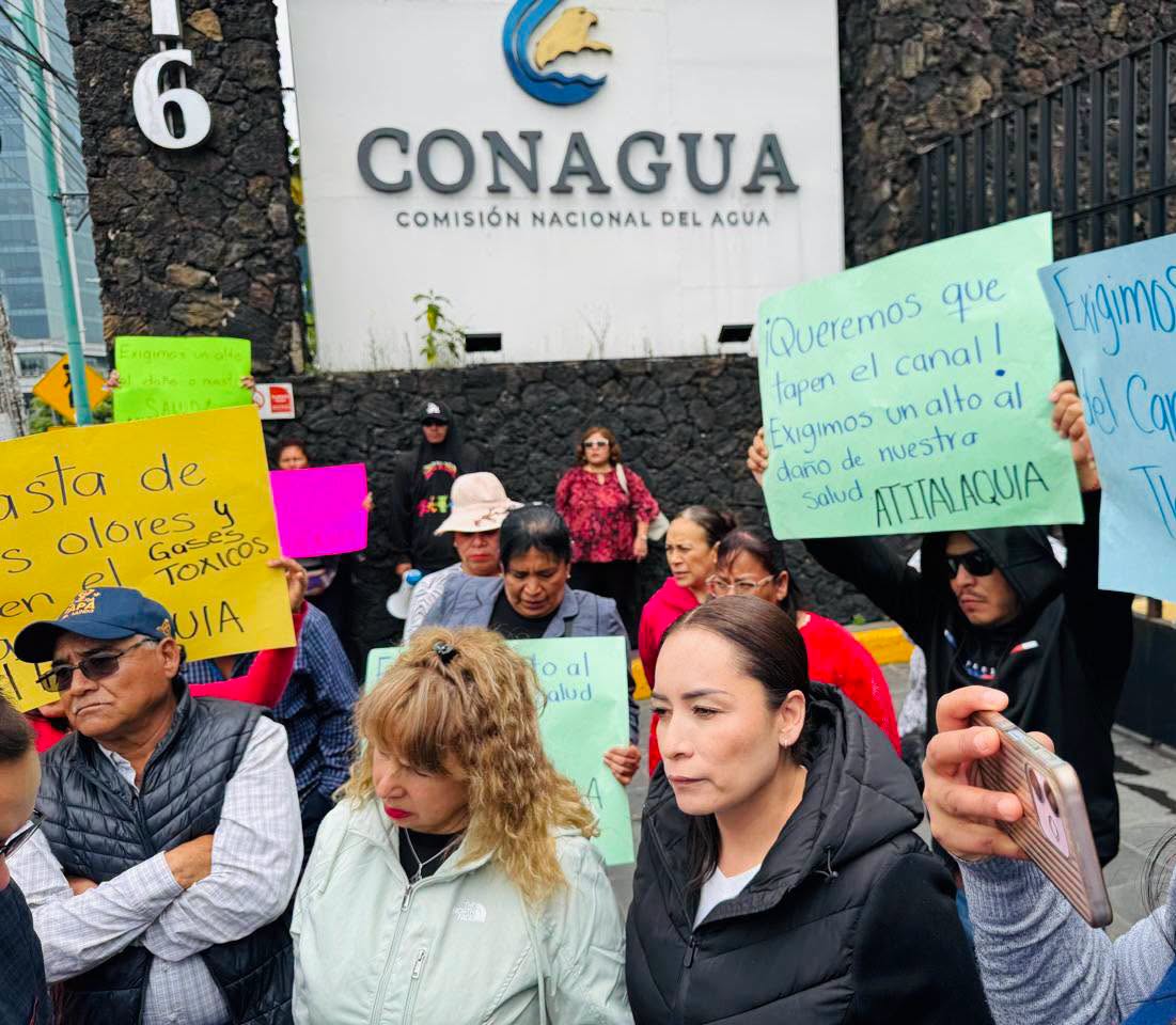 Pobladores de Atitalaquia protestaron en Conagua