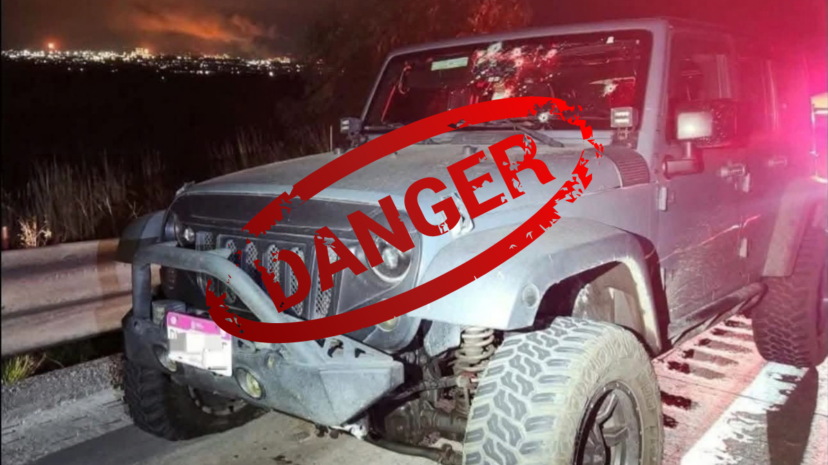 Jeep abandonada con marcas de arma de fuego es localizada durante la madrugada en el Arco Norte, Hidalgo.