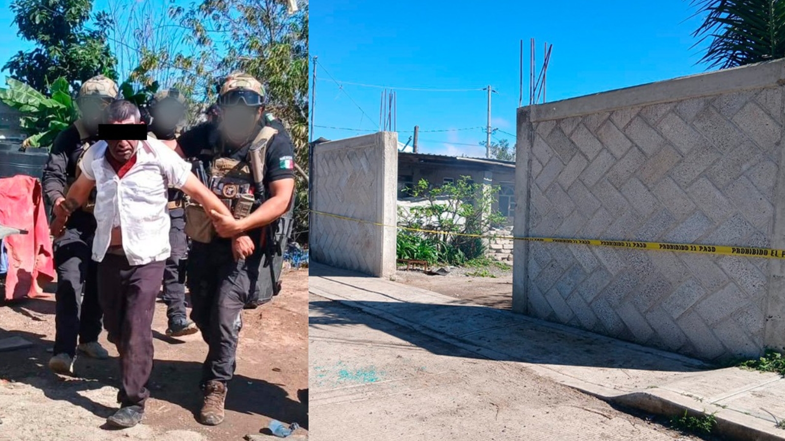 Policías estatales durante operativo de rescate de mujer en Tulancingo.