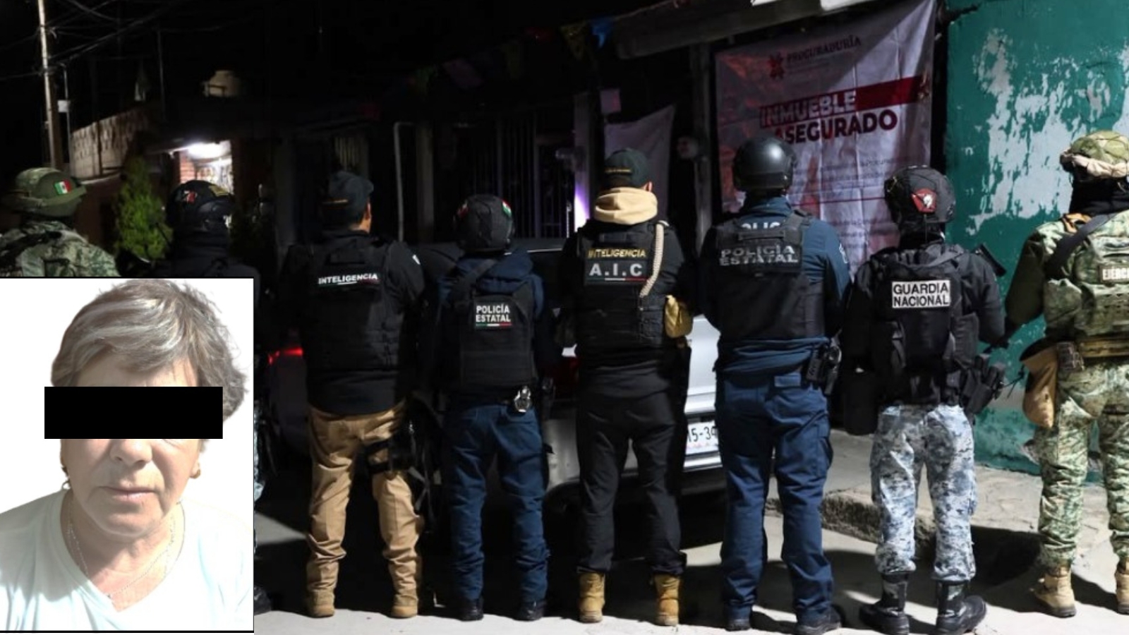 Operativo de seguridad durante un cateo en la colonia El Tildio, en Tolcayuca, Hidalgo.