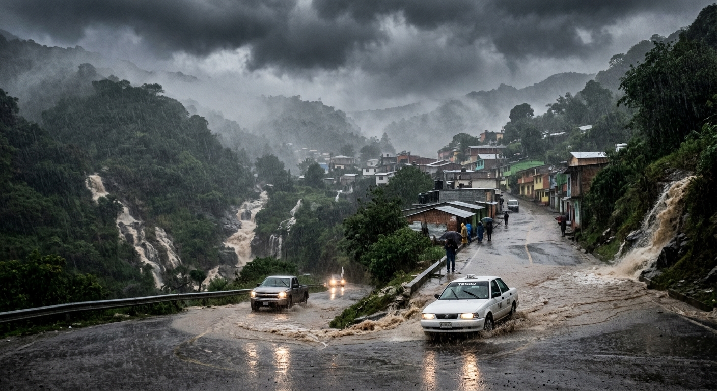 Lluvias en Hidalgo con riesgo de deslaves y derrumbes por suelo saturado.